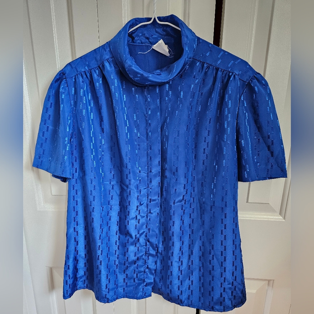 Vintage Style Rite Elegant Royal Blue Women's Blouse